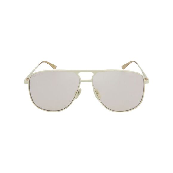 Gucci Aviator-Frame Metal Sunglasses White Mens - Picture 1 of 5